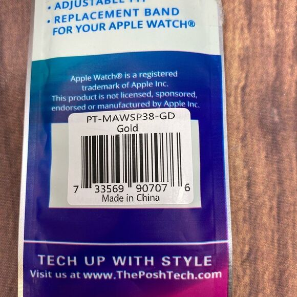 POSH TECH GOLD APPLE WATCH SILICONE BAND AE18 - Picture 2 of 3